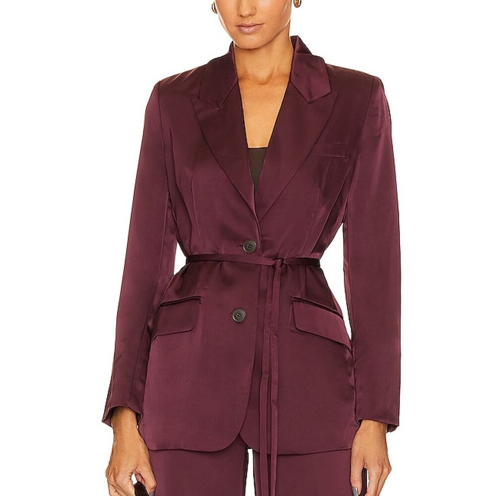 1. State Soft Fig Tie Waist Blazer Jacket Size 10